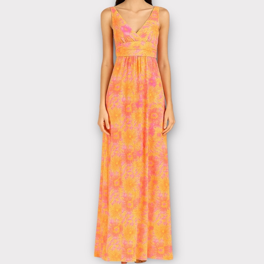 Lilly Pulitzer Women’s Sloane Dress XS Maxi Floral 100% Cotton Feminine NWOT